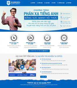 Thiết kế website trung tâm tiếng anh